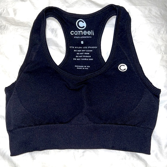 Cameeli Ribbed Athleisure Bra and Leggings in Jet black - Picture 4 of 7